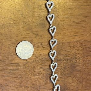 Silver diamond Heart Bracelet